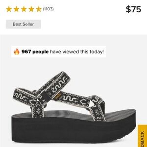 Teva Women's Black Platform Sandals